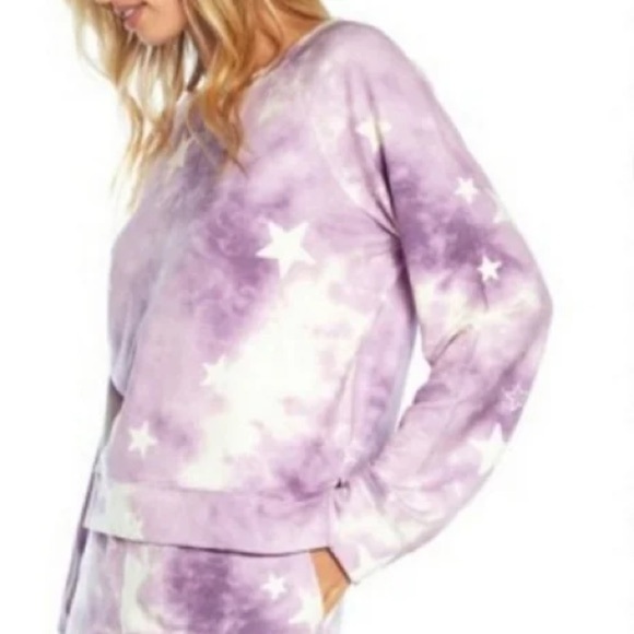 Wildfox Purple Tie Dye Star Sweatshirt Size XL - Picture 3 of 10